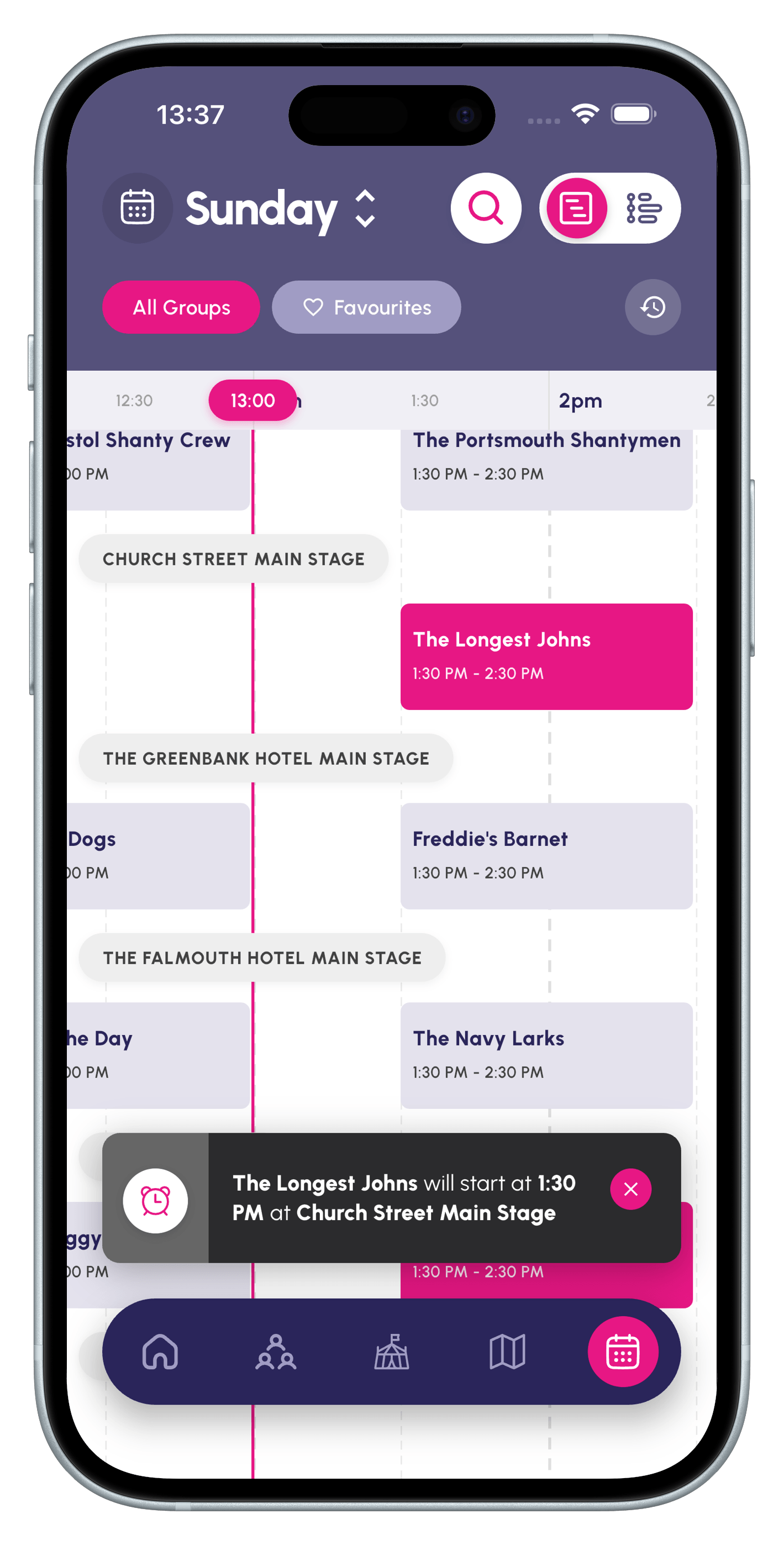Falmouth Sea Shanty Festival app — treasure hunt