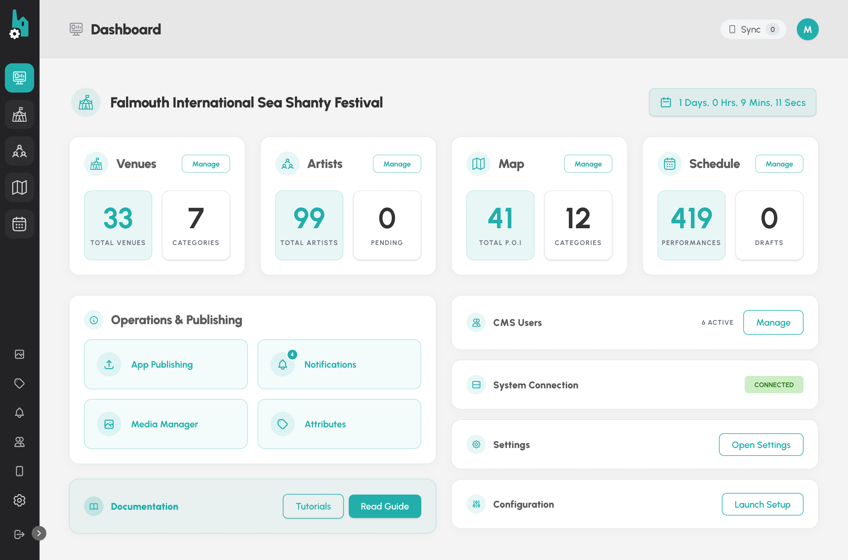 FestEngine CMS — lineup management screen