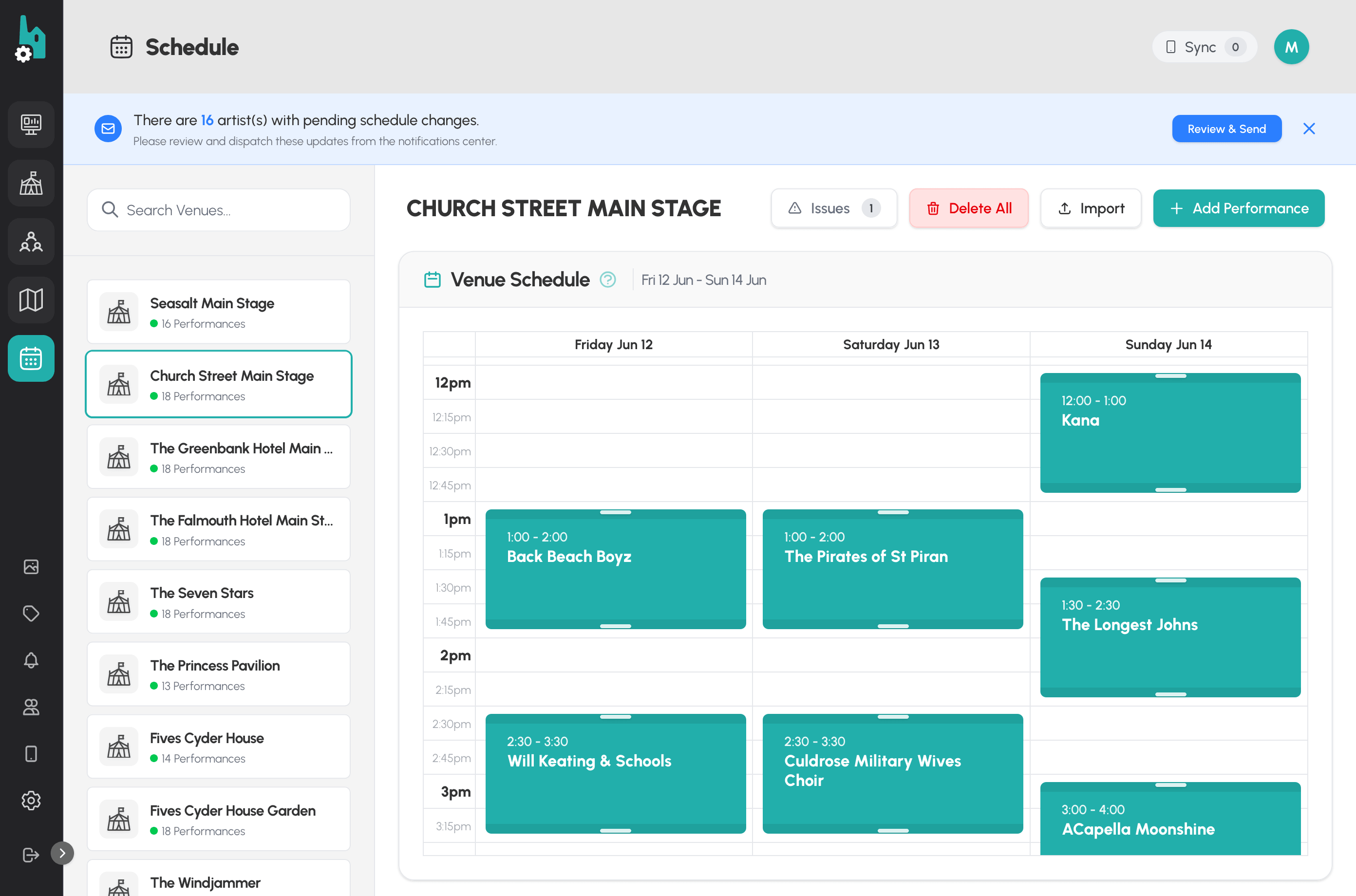 FestEngine CMS — live operations dashboard